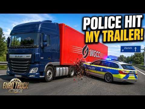 Police Car Crash on My Frankfurt to Zürich Haul | ETS2 | Simulation Games Recap