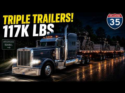 Triple Trailers, 117,000 Pounds — Oklahoma Night Run | American Truck Simulator Gameplay | Simulation Games Recap